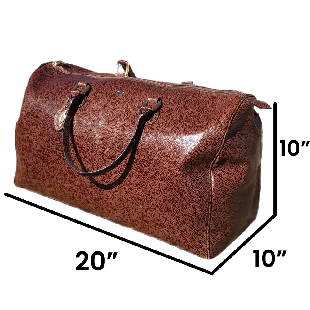 I Santi VTG Pebble Leather Duffel Bag Weekender ๐ผ - Picture 3 of 12